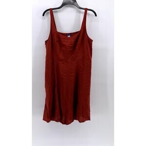 OLD NAVY Women's Flame Scarlet Red Sleeveless Smocked Bodice Tank Mini Dress SZL